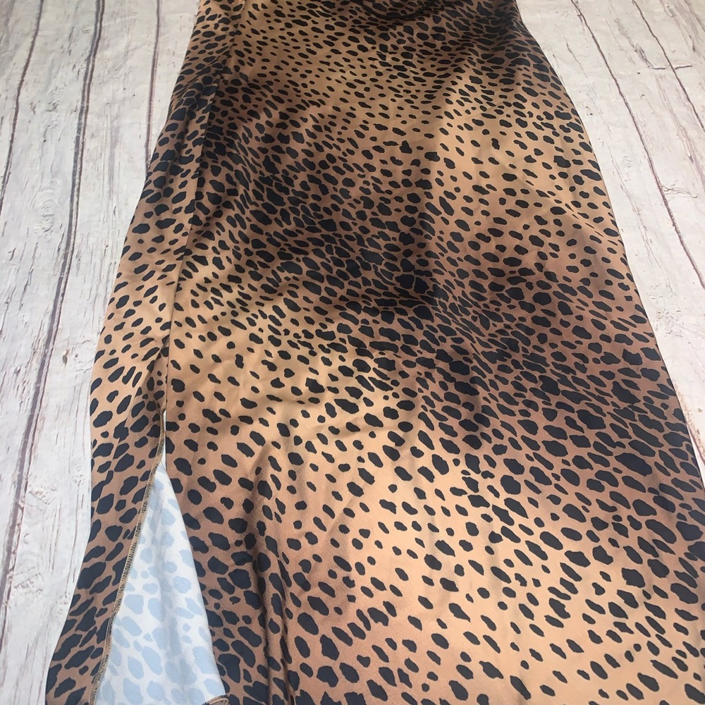 Good American cheetah print slip dress w/slit XS - Picture 4 of 4